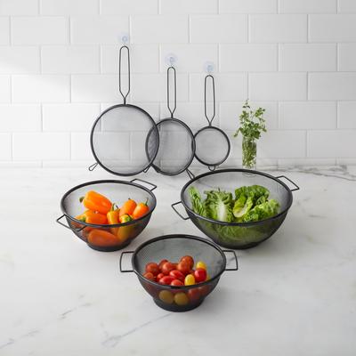 6-pc Strainer and Colander Set by BrylaneHome in Black