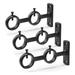 Curtain Rod Bracket 3Pcs Double Curtain Rod Holder Double Rod Brackets Hooks for Living Room Bedroom Curtain Rods