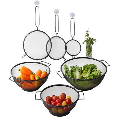 6-pc Strainer and Colander Set by BrylaneHome in Black