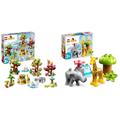 LEGO 10975 DUPLO Wilde Tiere der Welt Zoo Spielzeug mit Sound, mit 22 Tierfiguren und Steine, ab 2 Jahre & 10971 DUPLO Wilde Tiere Afrikas Spielzeug-Set mit Tierfiguren und Spielmatte, ab 2 Jahre