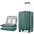 Hanke Suitcase Luggage Hard Shell Suitcase 26 Inch Large Suitcase 4 Wheels Hand Luggage, Checked in Lightweight Travel Suitcase Aluminum with TSA Locks & Front Opening,Dark Green