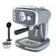 Cooks Professional 15 Bar Retro Coffee Espresso Machine, Steam Wand, Temperature Gauge & Large Capacity - Grey