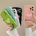 Coque de téléphone en silicone souple avec cœur 3D étui arrière en couleur bonbon pour Huawei Honor