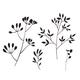 Botanical Wild Flower Set BIG SIZES Reusable Mylar Stencil or Self Adhesive Stencil Art Craft Wall Decor / Wild17