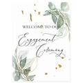 Darling Souvenir MADE WITH LOVE Leaf With Gold Flakes Welcome Sign Large Decorative Poster Welcome To Our Engagement Poster For Easel Party Collection- 18x12