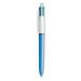 BIC 4-Color Multi-Color Ballpoint Pen Retractable Medium 1 mm Black/Blue/Green/Red Ink Blue Barrel 3/Pack