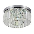 Elitezip 6 Lights Crystal Modern Ceiling Light Fixture Transparent Round Flush Mount Ceiling Light for Hallway Bedroom Bathroom Farmhouse Outdoor Chandelier for Gazebo Chrome