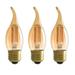 PANLAVIE Vintage LED Filament Bulb 3-Pack Amber Chandelier Bulbs 40 watts Equal E26 Medium Base