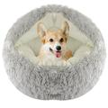 Round Dog Cave Bed - Self Warming Dog Bed Pet Bed Cat Bed Pet House for Small Dogs Cats Grey