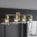 Hunter Gatz Alturas Gold with Ribbed Glass 4 Light Vanity Wall Light Fixture