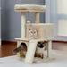 Pefilos 33 Cat Tree for Adult Cats Cat Tree Tower for Indoor Cats with Sisal Scratching Posts Scratching Board Plush Perch Cat Condo for Outside Kitty Kitten Play House Beige