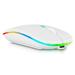 2.4GHz & Bluetooth Mouse Rechargeable Wireless Mouse for Realme X50 5G Bluetooth Wireless Mouse for Laptop / PC / Mac / Computer / Tablet / Android RGB LED Pure White