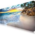 Mouse Pad Large Extended Keyboard Mouse Pad Beach Ocean 35.5x15.8 inch Gaming Mouse Pad XXL Mouse Pad Mouse Pad for Work and Gaming Oversized Mouse Pad