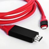 USB-C/PD 4k HDMI Cable Compatible with Apple Samsung HP DELL Google Intel Nuc with Full 2160p@30Hz 6Ft/2M Cable [Red Thunderbolt 3 Compatible]