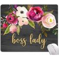 Mouse Pad Cute Boss Lady Quote Mouse Pad for Women Square Motiavation Mousepad for Office Laptop Non-Slip Rubber Computer Mouse Pads for Wireless Mouse Personalized Mouse Pads for Desk
