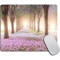 Mouse Pad Pink Trumpet Tree and Flowers Blossom Mouse Pad Personalized Rectangle Mousepad Mouse Pads with Designs Non-Slip Rubber Smooth MousePads for Computer Laptop