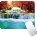 Beautiful Waterfall in Deep Forest Mouse Pad Sunset Mouse Pad Cute Mouse Pad Mouse Mat Square Waterproof Mouse Pad Non Slip Rubber Base MousePads for Office Laptop 9.5 x7.9 x0.12 Inch