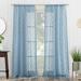 No. 918 Tina Geometric Clipped Semi-Sheer Rod Pocket Curtain Panel 50 x96 Tranquil Blue