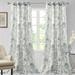 Yipa Curtains Light Filtering Window Curtain Grommet Luxury Voile Semi Sheer Bedroom Linen Textured Privacy Long Home Decor Blue 52 x 63 in