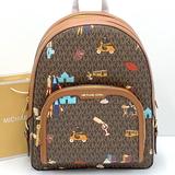 Michael Kors Bags | Michael Kors Jet Set Girls Jaycee Large Zip Packed Backpack Brown Multi Color | Color: Brown/Gold | Size: Large
