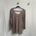 Free People Dresses | Free People Smocked Ruched Brown Long Sleeve Dress Size Small New | Color: Brown | Size: S