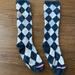 J. Crew Accessories | J. Crew Navy Blue Diamond Knee-Length Socks | Color: Blue/Pink | Size: Os