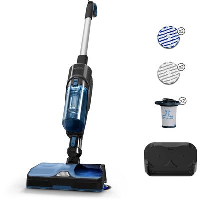 ROWENTA Nass-Trocken-Akkusauger "GZ3038 X-Combo", blau (blau, schwarz), B:17,5cm H:115cm T:27cm, Akkusauger, Staubsaugen und rotierendes Wischen gleichzeitig, drei Reinigungsmodi Image