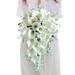 EUBUY Wedding Bride Handheld Bouquet White Artificial Calla Lily Bell Orchid Holding Flower Wedding Proposal Wedding Photo Anniversary Valentine Gift