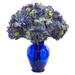 Nearly Natural Hydrangea Artificial Arrangement in Blue Vase Blue