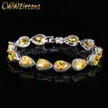 CWWZircons-marque de haute qualité pierre jaune bijoux de mariage cubique à la mode CB127