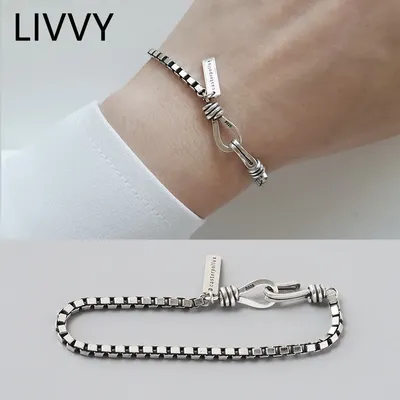 LIVVY – Bracelets rectangulaires géométriques pour femmes bijoux Vintage de Style coréen bijoux de