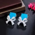 CWWZircons – boucles d'oreilles en forme de nœud papillon pour femmes bijoux populaires de Style