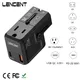 LENCENT – adaptateur secteur International de voyage avec 1 prise ca 1 Port USB QC 3.0 et 1 PD