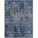 "Pasargad Home Transitional Collection Hand Knotted Bsilk & Wool Area Rug, 9' 0"" X 11'10"", Blue/Silver - Pasargad Home pdc-757 9x12"