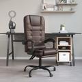 vidaXL Massage Reclining Office Chair Brown Faux Leather