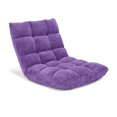 Costway Adjustable 14-position Cushioned Floor Chair-Purple