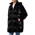 Tommy Hilfiger Damen Metalic Daunenmantel, Schwarz, XL