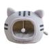 Warm Semi-Enclosed For Small Cats Dogs Pet Supplies Cat Shape Pet Nest Cat Bed Dog Kennel Sleeping Bed Cat House GREY S