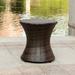 Outdoor Bistro Tables Wicker Side Table for Patio Garden Round Rattan Desk All Weather Brown
