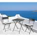 Patio Black PE Wicker Folding Bistro Set One Table With Two Chairs And Two Beige Cushion