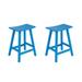 WestinTrends Malibu 24 Inch Outdoor Bar Stools Set of 2 All Weather Resistant Poly Lumber Adirondack Counter Height Stools Pacific Blue