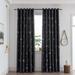 Goory Single Curtain Panel Floral Blackout Window Curtain Thermal Insulated Window Drapes Grommet Room Darkening Curtain Black 39.37*98.43 inches