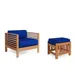 HiTeak Furniture Summer Teak Outdoor Lounge Chair and Ottoman Set - HLS-SC-TB