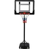 Miumaeov Height Adjustable Portable Basketball System Portable Basketball Court Equipment 31.5 Inch Backboard Basketball Stand for Indoors and Outdoors (White)