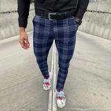 Men s Dress Pants Casual Plaid Print Flat-Front Skinny Business Pencil Long Pant Golf Slim Fit Tapered Trousers Fashion Hippie Regular Fit Fall Winter Outdoor Casual Long Pants