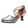 HSMQHJWE Hot Sandals For Women Thong Sandals For Women 9 Sandals For Womens Latin Dance Shoes Sandals Heeled Ballroom Salsa Tango Party Sequin Dance Shoes Womens Fashion Flat Sandals