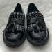 Burberry Shoes | Burberry Studded Black Patent Leather Fringe Loafers Girls Shoes Size 29 Nwot | Color: Black | Size: 29