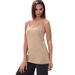 Plus Size Women's Stretch Cotton Cami by Jessica London in New Khaki (Size 22/24) Straps