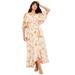 Plus Size Women's Cold-Shoulder Faux-Wrap Maxi Dress by June+Vie in Blush Garden Print (Size 18/20)