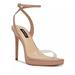 Nine West Shoes | New! Stiletto Heel Dress Sandals, Nude W/ Clear Strap, Size 8.5, Nine West | Color: Tan | Size: 8.5